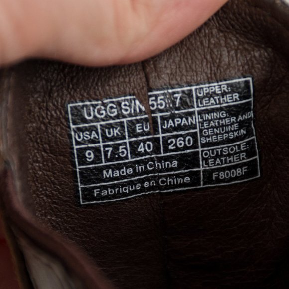 UGG Brown Suede Heeled Boots with Sherpa Lining - Picture 8 of 8